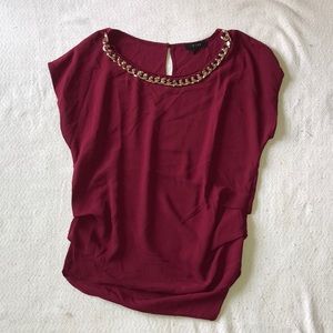 DONATED Sheer Blouse with Gold Collar